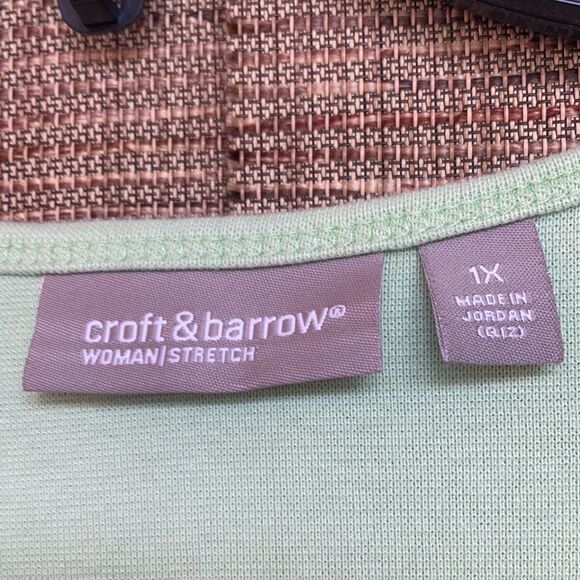 Croft and Barrow cotton long sleeve tee shirt color spring green - Picture 2 of 4